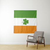 St Patrick's Day Ierse vlag met Shamrock klaver Wandkleed (In Situ (horizontaal))