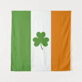 St Patrick's Day Ierse vlag met Shamrock klaver Wandkleed (Voorkant)