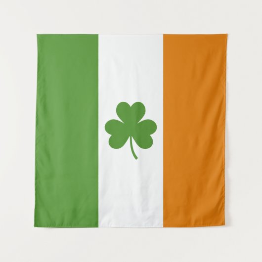 St Patrick's Day Ierse vlag met Shamrock klaver Wandkleed (Voorkant)
