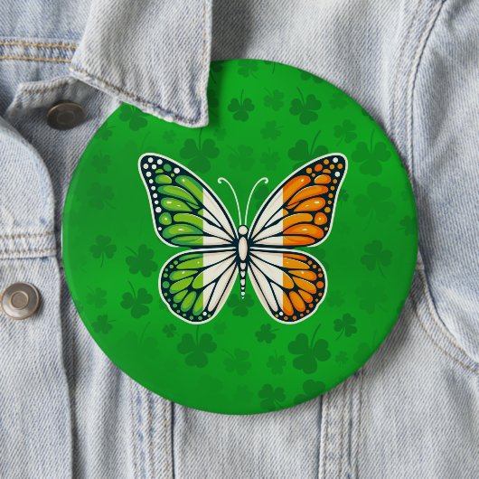 St. Patrick's Day Ierse vlinder Ronde Button 6,0 Cm (In situ)