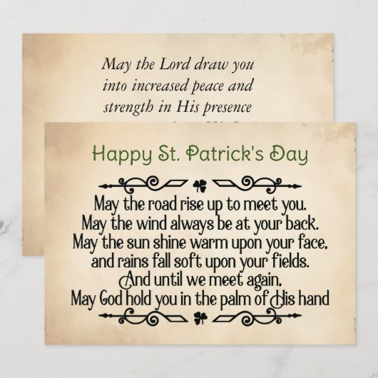 St Patrick's Day Ierse zegen mei de weg Feestdagenkaart (Voorkant / Achterkant)