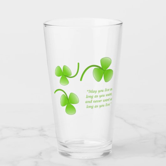 St. Patrick's Day Ierse Zegen Pintglas Glas (Voorkant)
