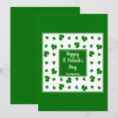 St Patrick's Day Ierse zegeningen Shamrock patroon Feestdagenkaart (Voorkant / Achterkant)