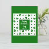 St Patrick's Day Ierse zegeningen Shamrock patroon Feestdagenkaart (Staand voorkant)