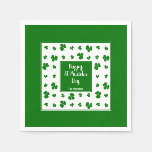 St Patrick's Day Ierse zegeningen Shamrock patroon Servet