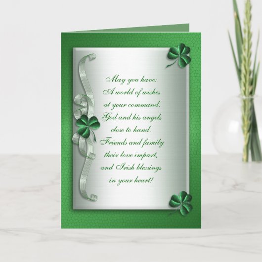 St Patrick's Day Ierse zegeningskaart Kaart (Voorkant)