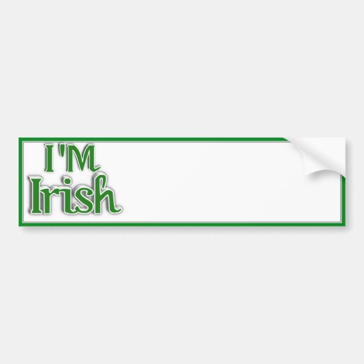 St. Patrick's Day - Ik ben Iers Bumpersticker (Voorkant)