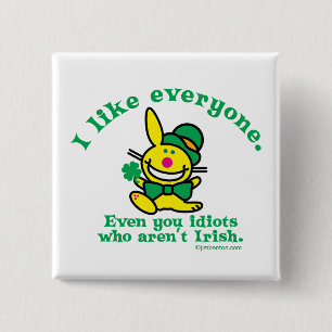 St Patrick's Day Ik hou van iedereen Vierkante Button 5,1 Cm