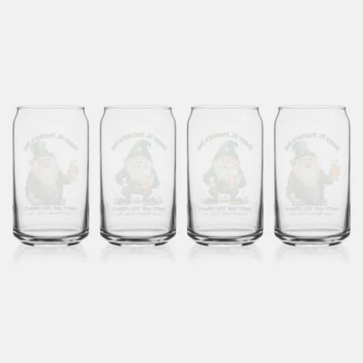 St. Patrick's Day in Lake Havasu, Az. Blikvorm Glas (Achterkant)