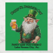 St. Patrick's Day in Lake Havasu, Az. Wijn Etiket (Enkel label)