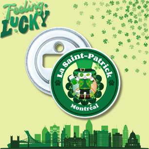 St. Patrick's Day in Montreal Button Flesopener