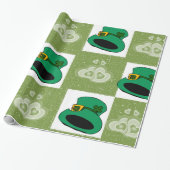 St. Patrick's Day Inpakpapier Hoeden Harten (Uitgerold)