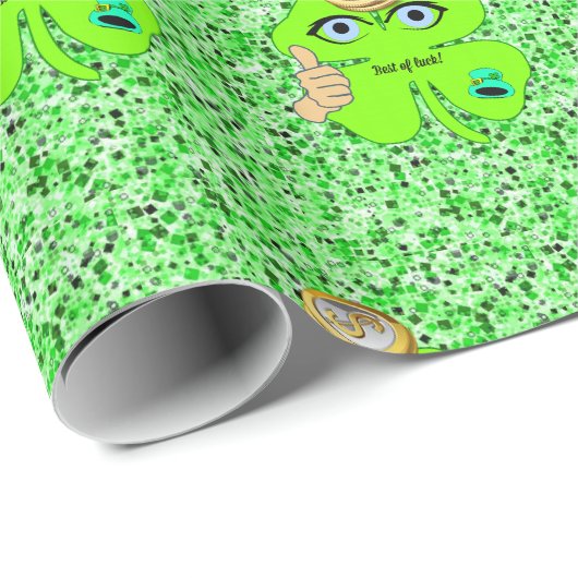 St. Patrick's Day Inpakpapier Klaver (Rol Hoek)