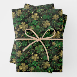 St. Patricks Day Inpakpapier Plat Vel Set van 3