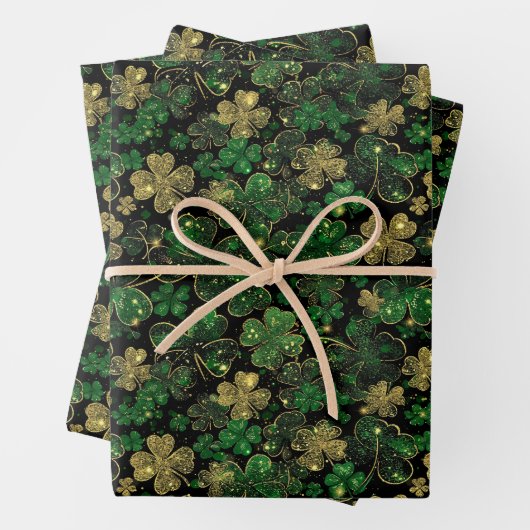 St. Patricks Day Inpakpapier Plat Vel Set van 3 (In situ)