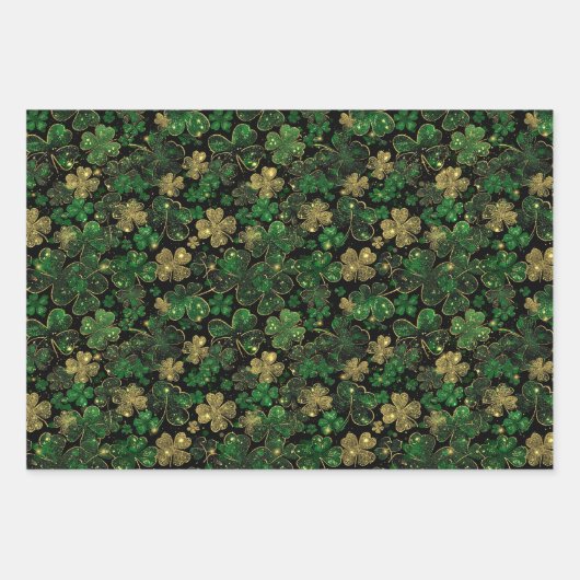St. Patricks Day Inpakpapier Plat Vel Set van 3 (Voorkant)