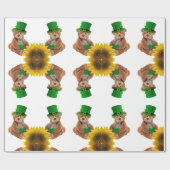 St. Patrick's Day Inpakpapier Teddibeer (Vlak)