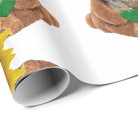 St. Patrick's Day Inpakpapier Teddibeer (Rol Hoek)