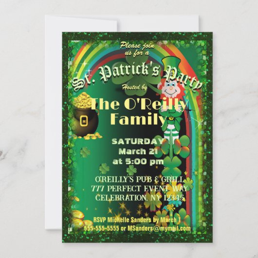 St. Patrick's Day Invitation Kaart (Voorkant)