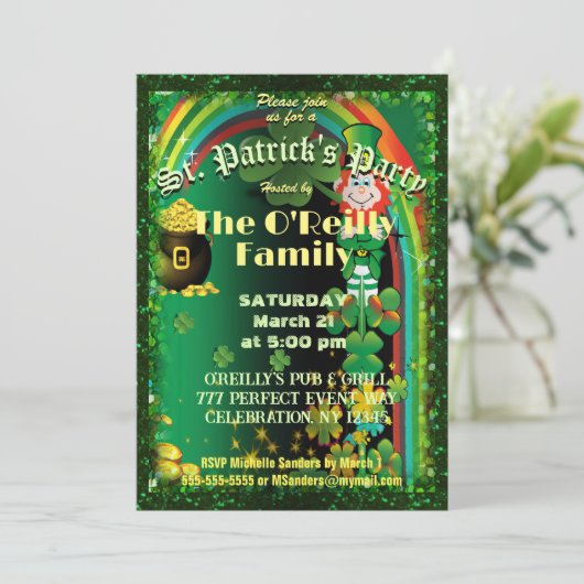 St. Patrick's Day Invitation Kaart (Staand voorkant)