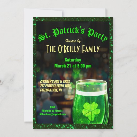 St. Patrick's Day Invitation Kaart (Voorkant)
