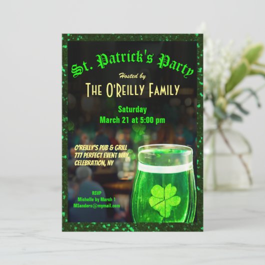 St. Patrick's Day Invitation Kaart (Staand voorkant)