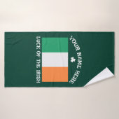 St Patrick's Day Ireland Flag Custom Name Shamrock Badhanddoek (Badhanddoek)
