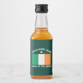 St Patrick's Day Ireland Flag Custom Name Shamrock Likeurfles Etiket (Voorkant)