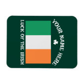 St Patrick's Day Ireland Flag Custom Name Shamrock Magneet (Horizontaal)