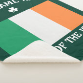 St Patrick's Day Ireland Flag Custom Name Shamrock Sherpa Deken (3/4)