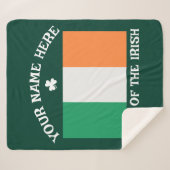 St Patrick's Day Ireland Flag Custom Name Shamrock Sherpa Deken (Voorkant (horizontaal))