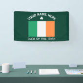 St Patrick's Day Ireland Flag Custom Name Shamrock Spandoek (Beurs)