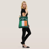 St Patrick's Day Ireland Flag Custom Name Shamrock Tote Bag (Op model)