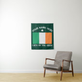 St Patrick's Day Ireland Flag Custom Name Shamrock Wandkleed (In situ)