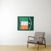 St Patrick's Day Ireland Flag Custom Name Shamrock Wandkleed (In Situ (horizontaal))