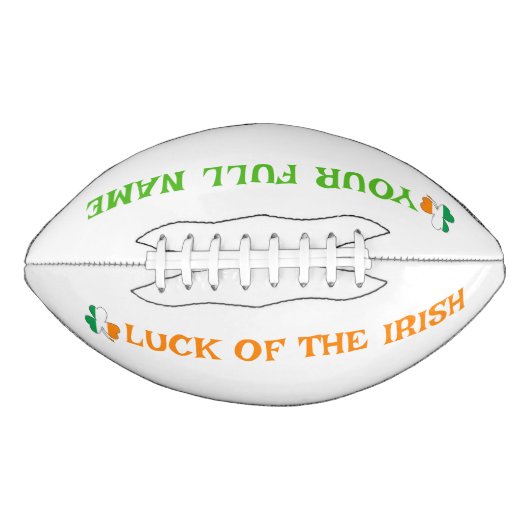 St Patrick's Day Ireland Flag Shamrock Custom Name American Football (Voorkant)