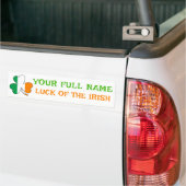 St Patrick's Day Ireland Flag Shamrock Custom Name Bumpersticker (Op Truck)