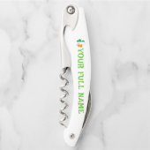 St Patrick's Day Ireland Flag Shamrock Custom Name Kurkentrekker (Voorkant)