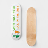 St Patrick's Day Ireland Flag Shamrock Custom Name Persoonlijk Skateboard (Voorkant)