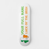 St Patrick's Day Ireland Flag Shamrock Custom Name Persoonlijk Skateboard (Voorkant)