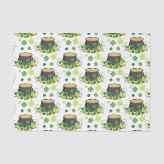 St Patricks Day Ireland Green Clover Leprechaun Tissuepapier (Voorkant)