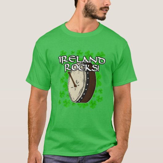 St Patricks Day Ireland Rocks Irish Bodhran Drums T-shirt (Voorkant)