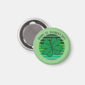 St. Patrick's Day Irish 4 Leaf Clover Retro Magneet (Voorkant / Achterkant)