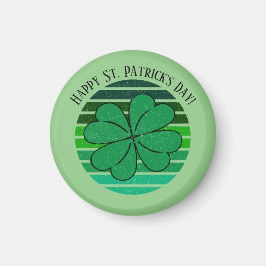 St. Patrick's Day Irish 4 Leaf Clover Retro Magneet (Voorkant)