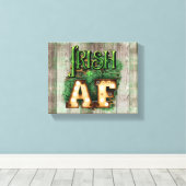 St. Patrick's Day Irish AF Irish Marquee Lights Canvas Afdruk (Insitu (Houten vloer))