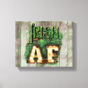 St. Patrick's Day Irish AF Irish Marquee Lights Canvas Afdruk