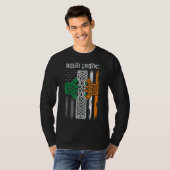 St Patricks Day Irish American Flag Celtic Tshirt (Voorkant volledig)