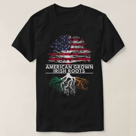 St Patricks Day Irish American Flag Grown Roots G T-shirt (Design voorkant)