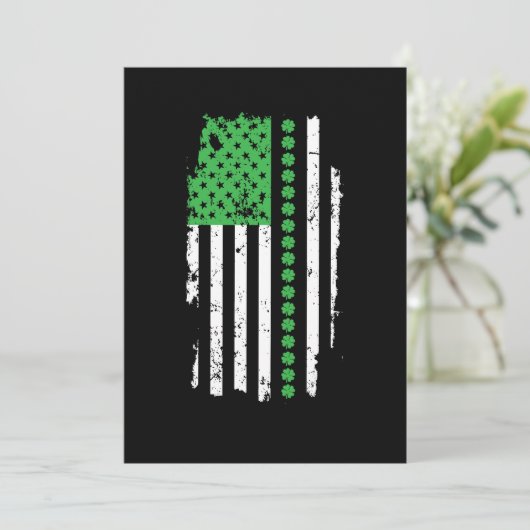 St. Patrick's Day Irish American Flag Kaart (Staand voorkant)
