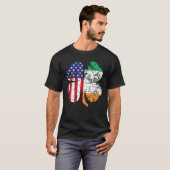 St Patrick's Day Irish American Flag Shamrock Gift T-shirt (Voorkant volledig)